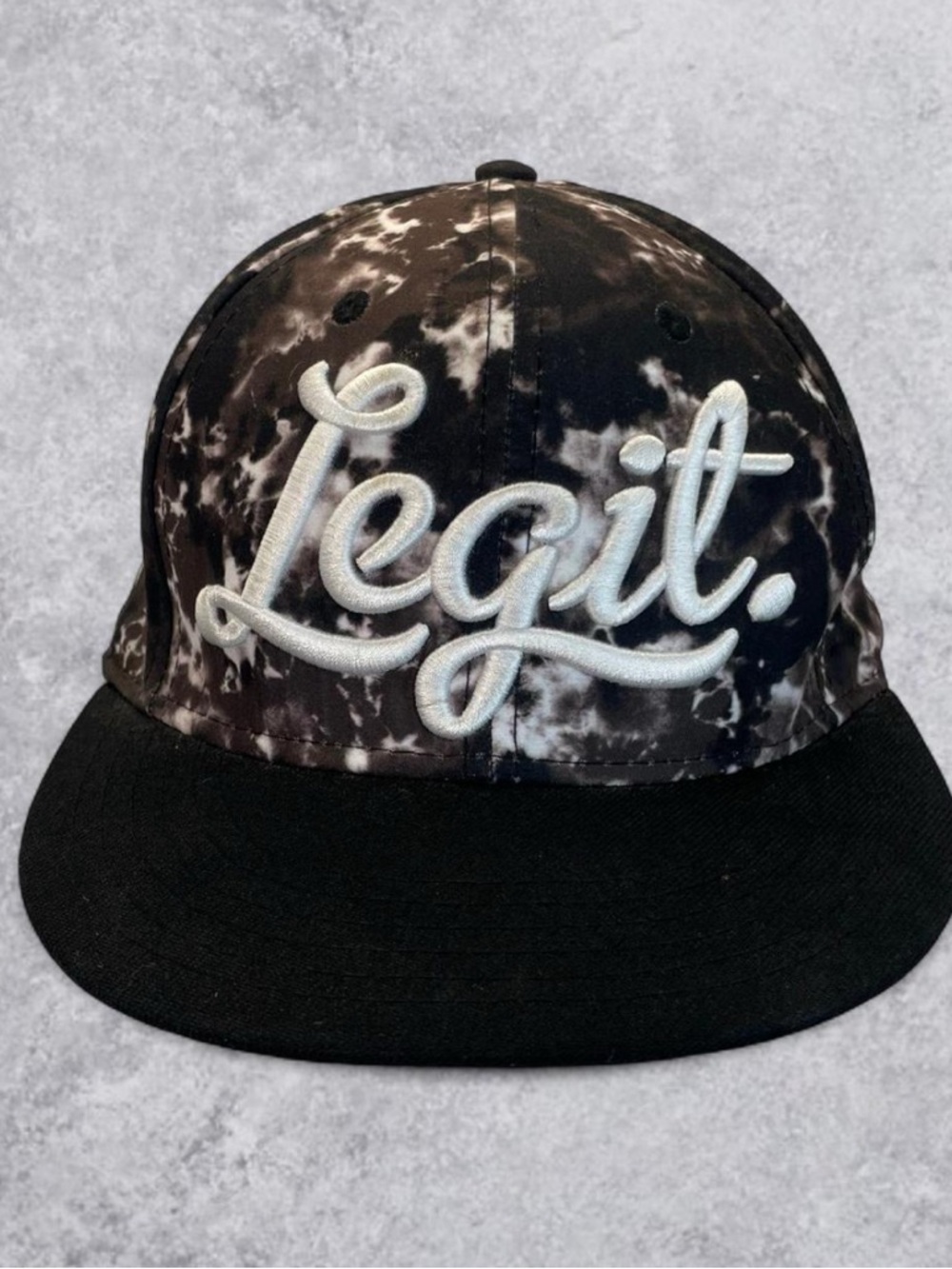 Neff Legit Snapback Hat Black Tie Dye Script Logo Streetwear Cap OSFM